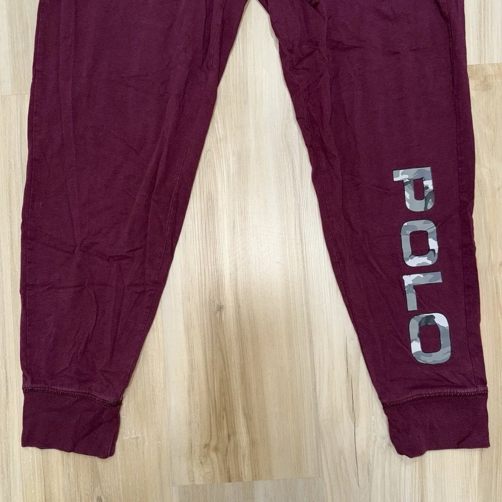 Polo Ralph Lauren Men Sleepwear Burgundy Sweatpants POLO Pajama Pants Logo M